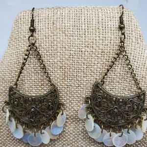 Handcrafted BOHO mother of pearl earrings